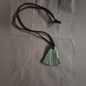 Handcrafted Pendant Necklace - Green and Black